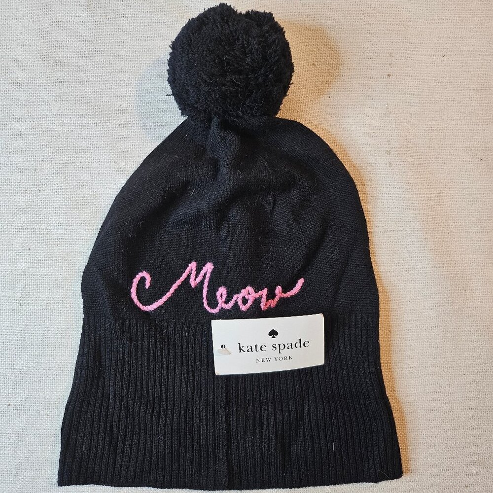 Kate Spade New York Meow Leopard Face Beanie Hat